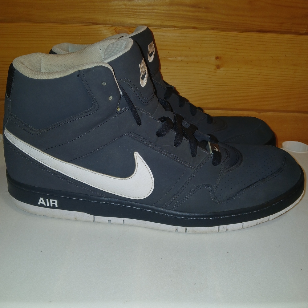 Nike Air Prestige III Men's Dark Gray and White High-Top Sneakers SIZE 15